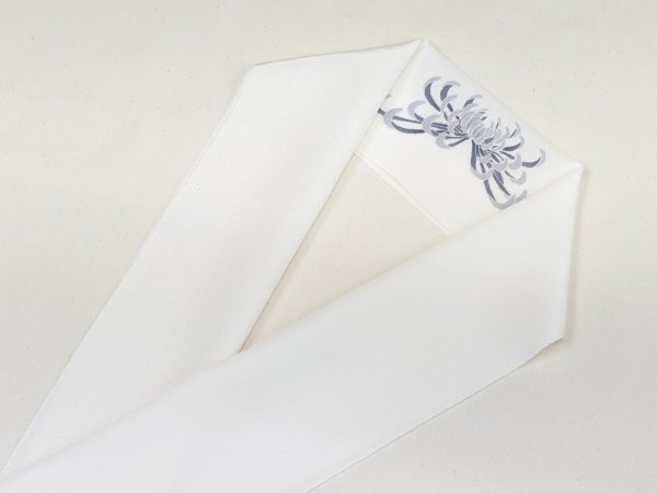 画像2: 手描友禅 半衿「ちらり」 彩 菊A (2)