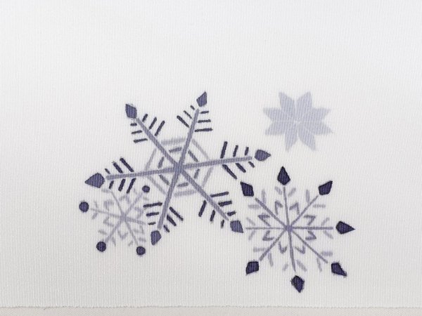 画像4: 手描友禅 半衿「ちらり」 彩 雪結晶B (4)