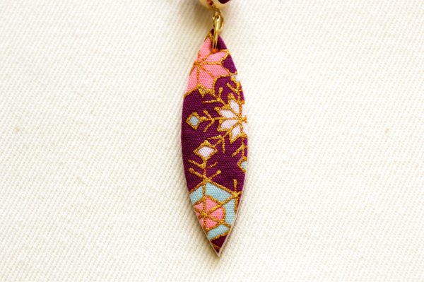 画像5: 手描友禅 ピアス 「雪華」  (5)