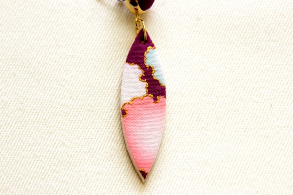 画像8: 手描友禅 ピアス 「雪華」  (8)