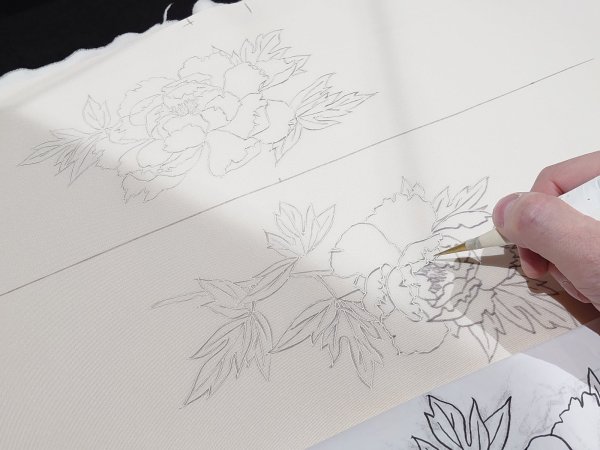 画像3: 手描友禅　オーダーメイド　染帯 (3)