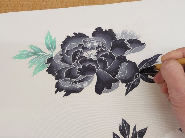 画像4: 手描友禅　オーダーメイド　染帯 (4)