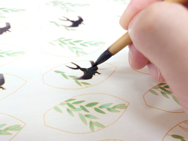 画像12: 手描友禅　ピアス　「柳に燕」　 (12)