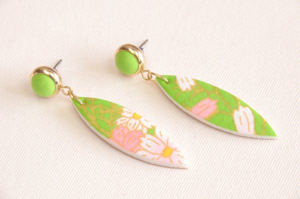 画像3: 手描友禅　ピアス　「秋桜」　 (3)