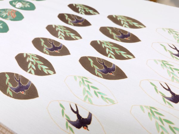 画像11: 手描友禅　ピアス　「柳に燕」　 (11)