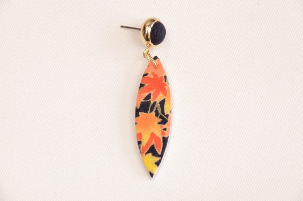 画像5: 手描友禅　ピアス　「竜田川」　 (5)