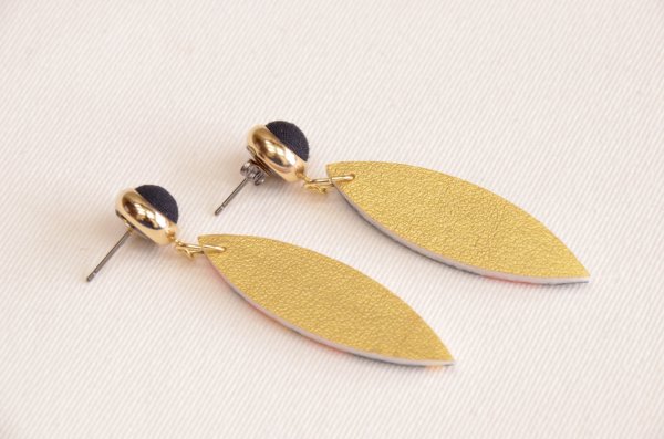 画像4: 手描友禅　ピアス　「竜田川」　 (4)