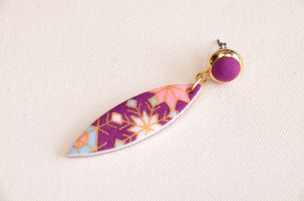 画像7: 手描友禅　ピアス　「雪華」　 (7)