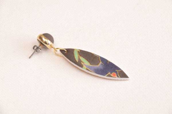 画像6: 手描友禅　ピアス　「柳に燕」　 (6)