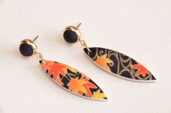 画像3: 手描友禅　ピアス　「竜田川」　 (3)